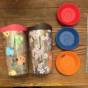 Owl and Cherry Blossoms Tervis Tumbler 16 oz. Used.